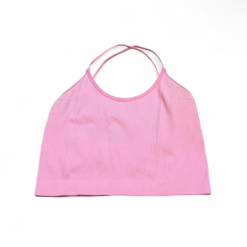 Colsie Light Pink Ribbed Halter Top